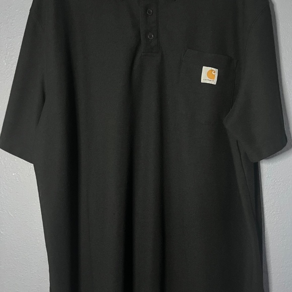 Carhartt Original Fit Pocket Polo Mens 2XL K570 Black Loose Fit Lightweight S/S - Picture 3 of 8